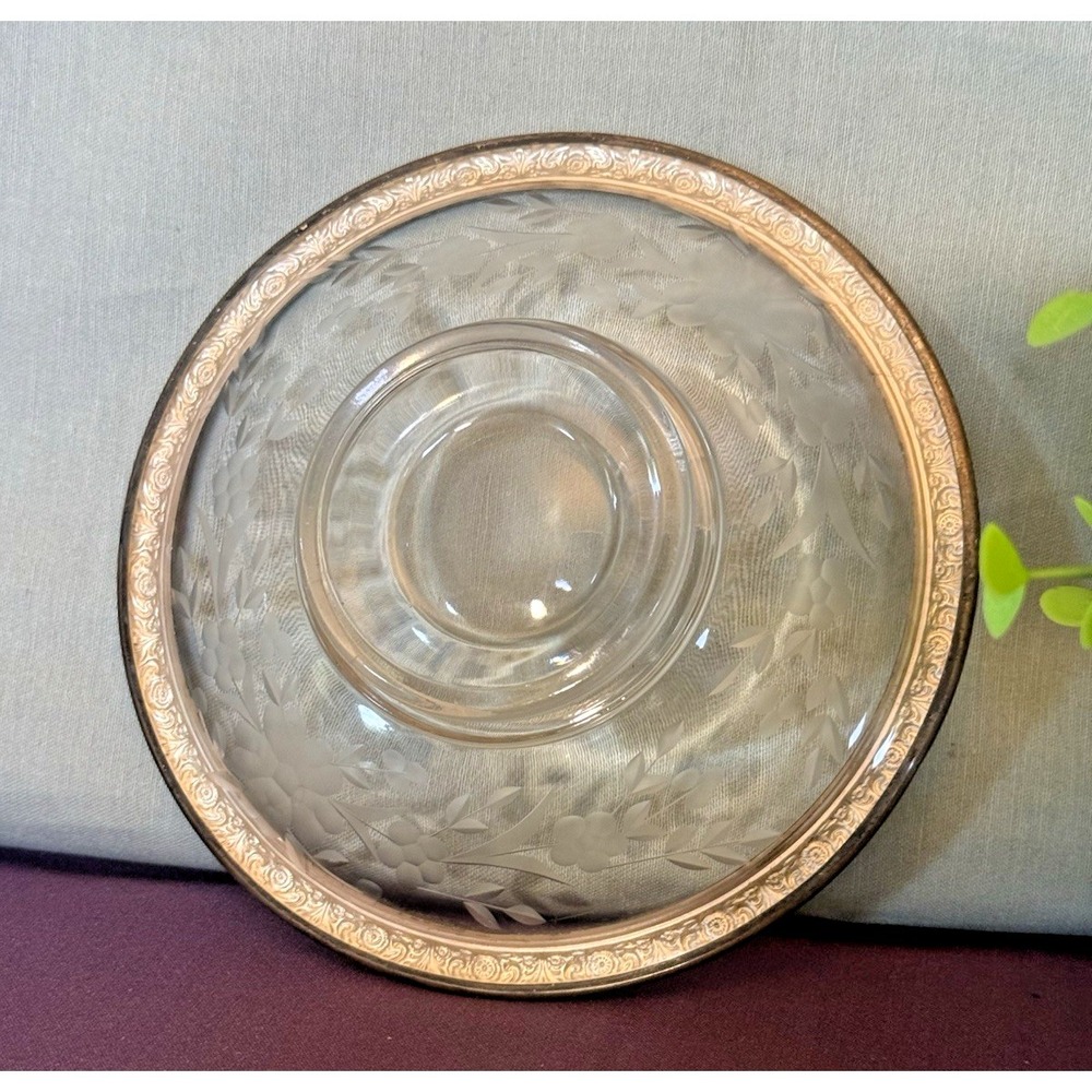 International Silver Prelude Sterling on Cut Glass Candy Dish 6" Bowl - Picture 9 of 11
